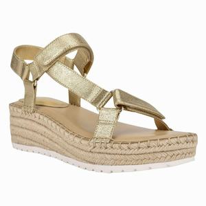 Nine West Glampin Espadrille Wedge Sandals - Gold - Ireland (ZA9412536)